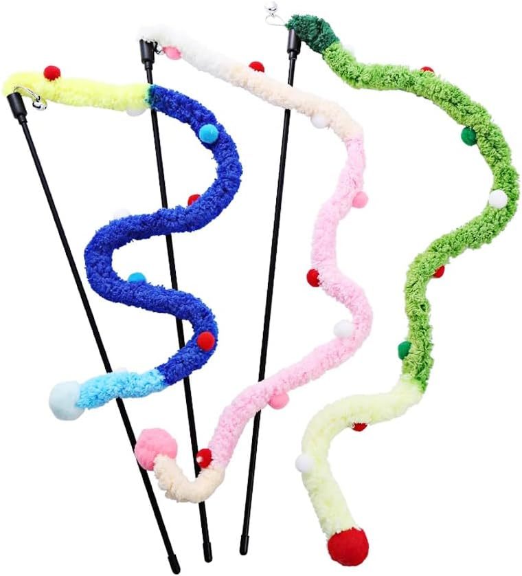 Colorful Cat Teaser Wands Interactive Cat Toys For All Breed Sizes
