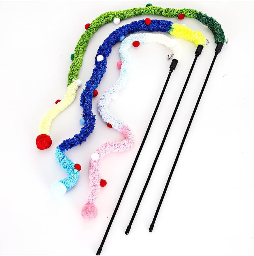 Colorful Cat Teaser Wands Interactive Cat Toys For All Breed Sizes