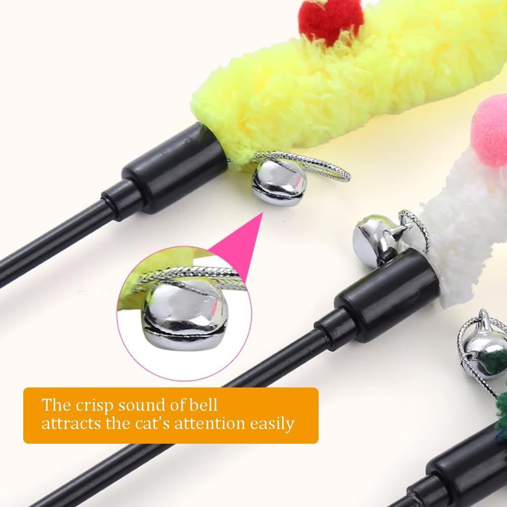 Colorful Cat Teaser Wands Interactive Cat Toys For All Breed Sizes