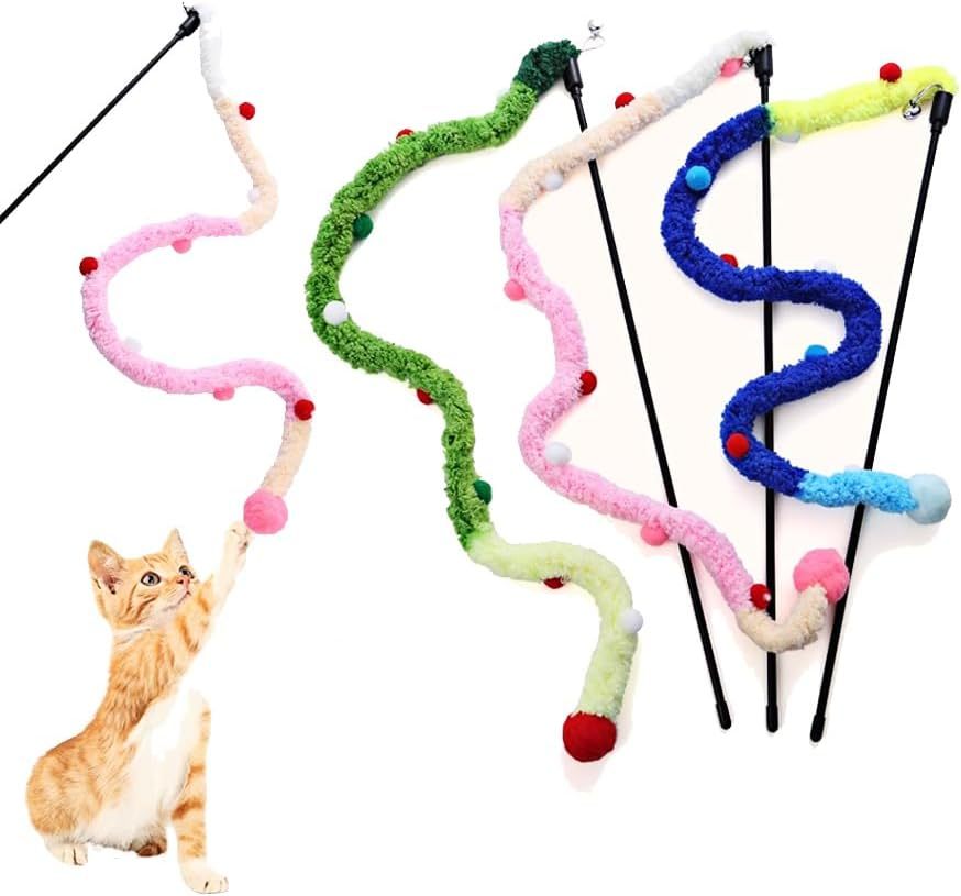 Colorful Cat Teaser Wands Interactive Cat Toys For All Breed Sizes